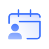 3 CloudMasonry Salesforce Consulting - Website Icon - Calendar with user icon, blue design